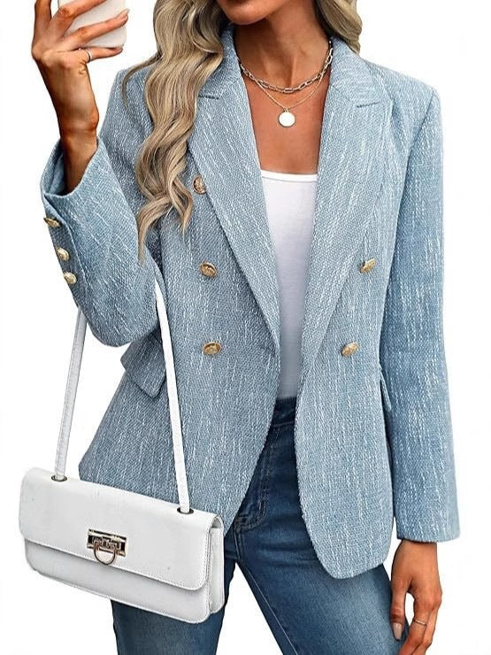 Hochwertiger Damen-Doppelreiher-Blazer, stilvoll & elegant, geeignet für Business, Freizeit & besondere Anlässe.