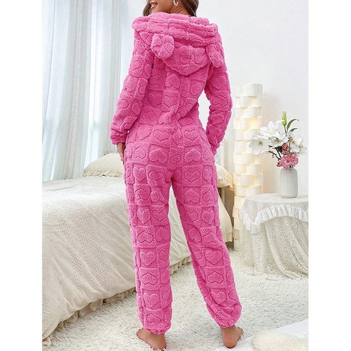 Warmer Damen Fleece-Overall als Hausanzug oder Pyjama, super gemütlich und weich.