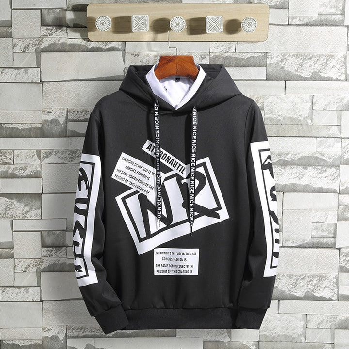 Moderner Herren Hoodie, bedruckt, mit Kapuze; vielseitiges Sweatshirt für Casual-Mode und Alltagskleidung.