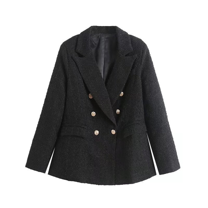 Klassischer grüner Damen Doppelreiher Blazer. Vielseitige Blazerjacke für Business und elegante Freizeitlooks.