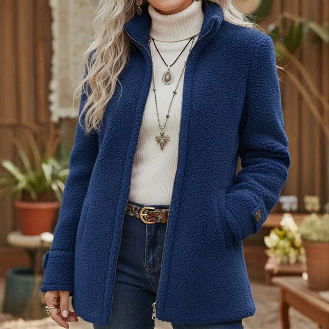 Damen Kuscheljacke für Herbst & Winter in braun, warm & stilvoll, ideal für Freizeit & Alltag.