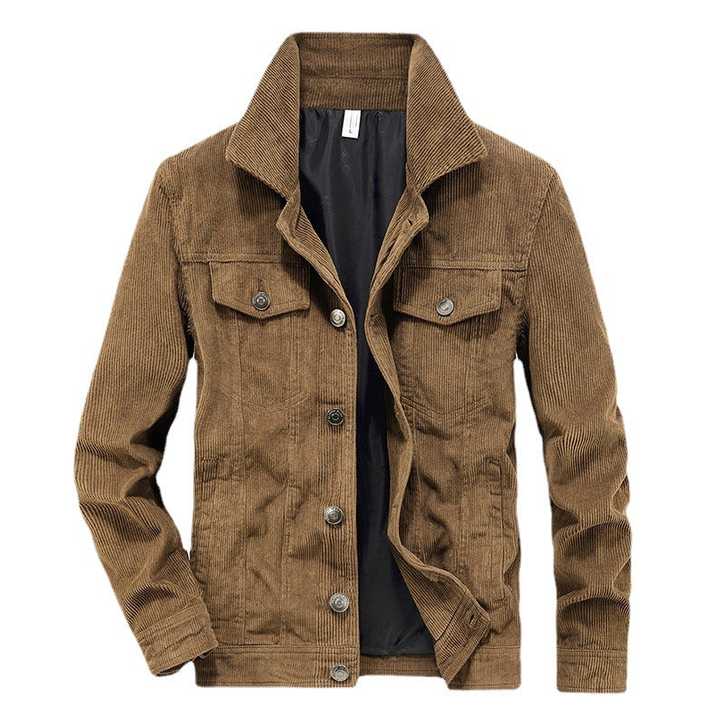 Hochwertige Herren Cordjacke Elias in Kaffee, eine bequeme Freizeitjacke mit stilvoller Passform für Männer.