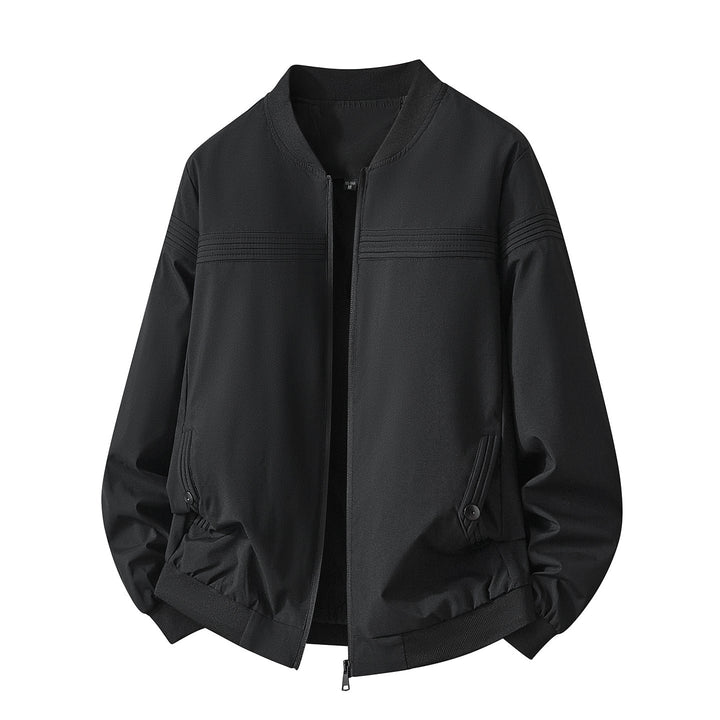 Klassische schwarze Herren Bomberjacke, modernes Design, die perfekte Übergangsjacke für jede Herrengarderobe.