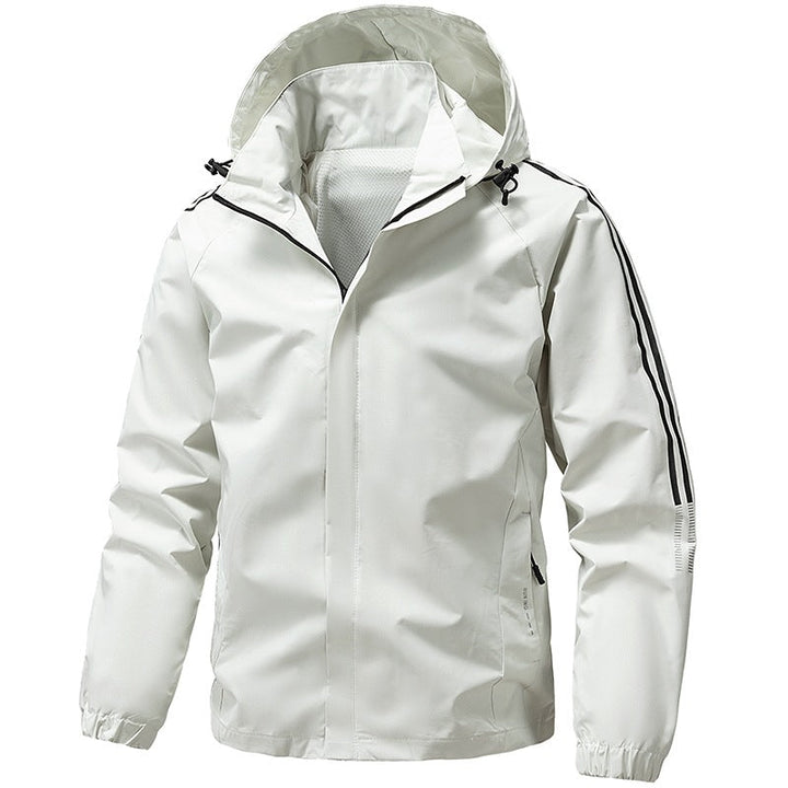 Vielseitige Herren Leichtgewicht Jacke mit Kapuze. Windabweisend, atmungsaktiv für Wandern & Sport.