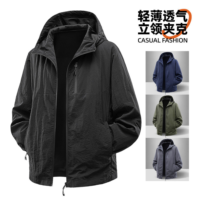 Herren leichte & atmungsaktive Regenjacke, wasserdicht, ideal für Outdoor-Aktivitäten bei jedem Wetter.