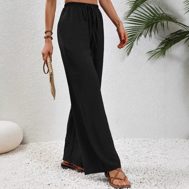 Luftige Sommerhose für Damen, weit geschnitten, perfekt als Strandhose oder lässige Freizeithose.