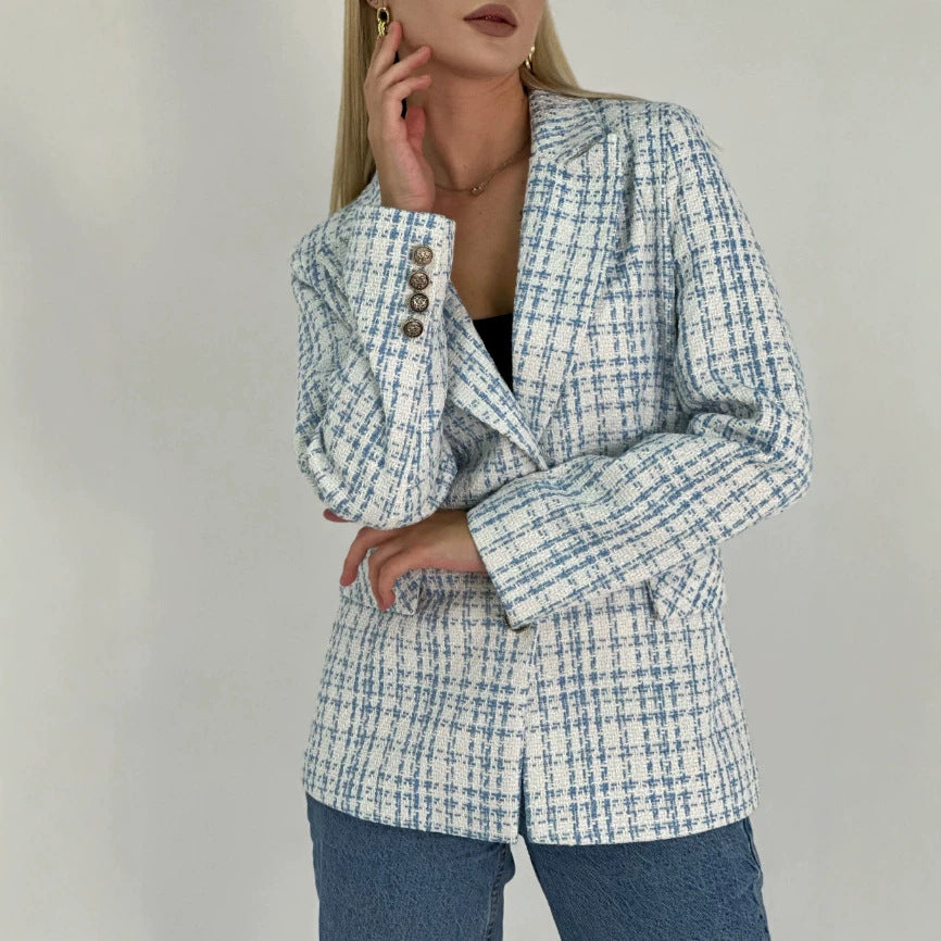 Eleganter klassischer Damen Blazer in Schwarz, perfekt für Business & festliche Anlässe. Zeitloser Stil.