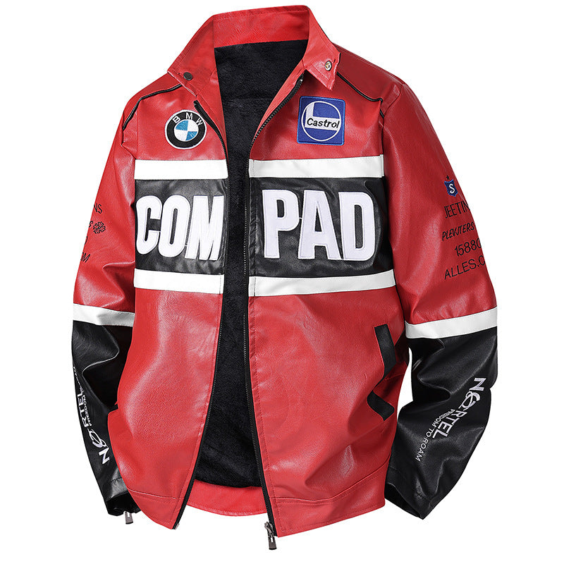 Vielseitige schwarze Herren Bikerjacke, sportliche Freizeitjacke und trendige Motorradjacke für urbane Abenteuer.