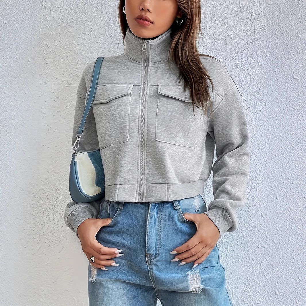 Bequeme Damen Freizeitjacke im Cropped-Look, modisch und leicht, perfekt für alltägliche Outfits.