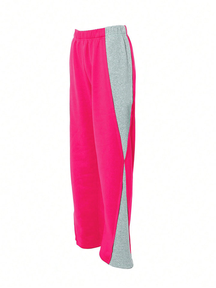 Stilvolle Damen Sporthose, komfortabel, mit Kontrast-Element und lockerem Bein.