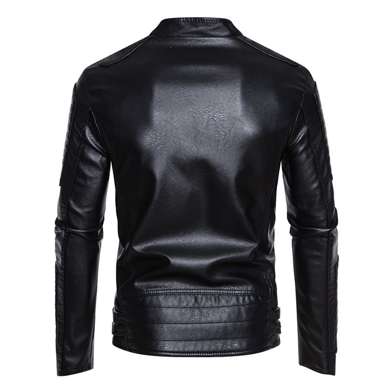 Lässige Herren-Bikerjacke in Khaki, Slim-Fit-Design, ideal für Freizeit & Urbanen Stil.