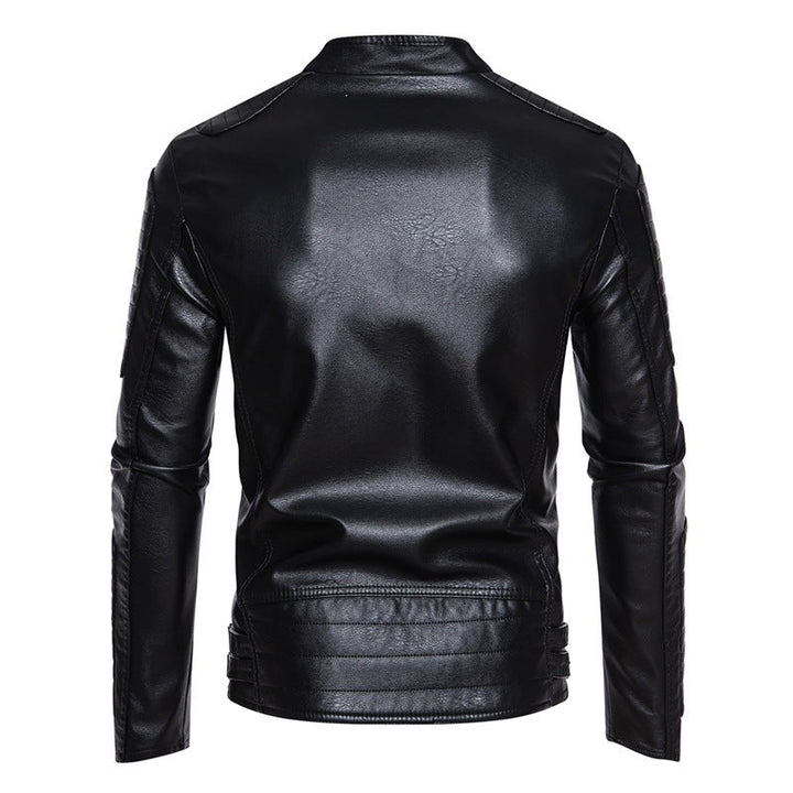 Lässige Herren-Bikerjacke in Khaki, Slim-Fit-Design, ideal für Freizeit & Urbanen Stil.