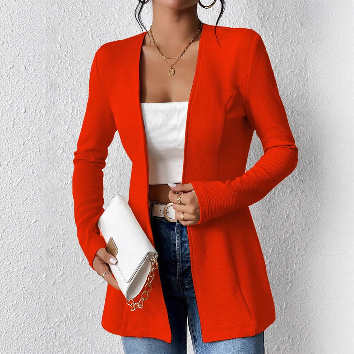 Ein-Knopf Damen Longblazer, tailliert geschnitten, für einen stilvollen Auftritt.