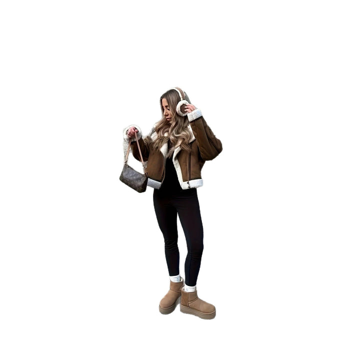 Vielseitige braune Damen Jacke für Herbst & Winter. Lässige Freizeit- und Outdoor-Jacke für maximalen Komfort.