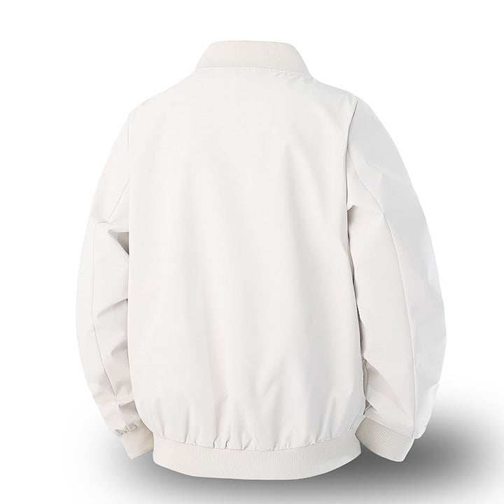 Elegante beige Herren Alltagsjacke, bequeme Freizeitjacke im Bomber-Stil, vielseitig kombinierbar für Männer.