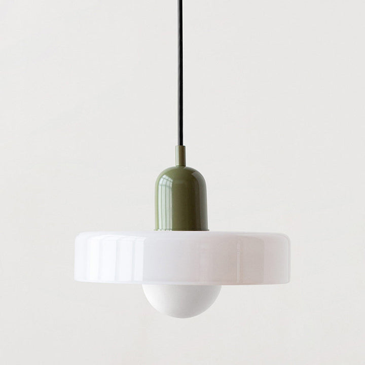 Bunte Glas-Deckenleuchte, stilvolles Bauhaus-Design, für ein individuelles Wohngefühl.