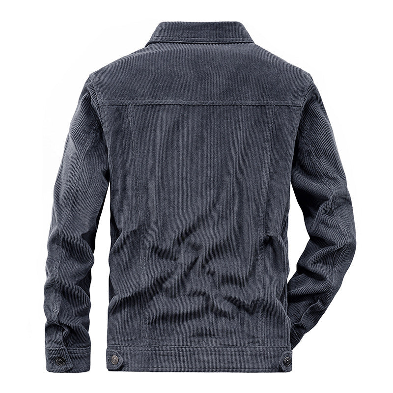 Modische Herren Freizeitjacke Elias aus Cord in Grau, perfekt als leichte Übergangsjacke für den Casual-Look.