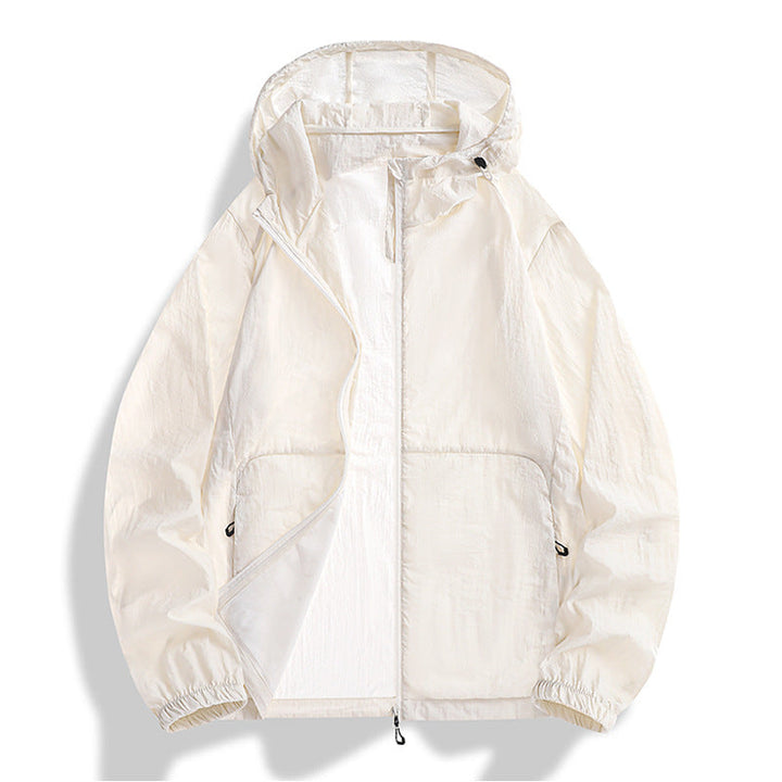 Moderne Herren Freizeitjacke mit Kapuze für Frühling & Herbst, leicht und windabweisend, für Sport & Alltag.