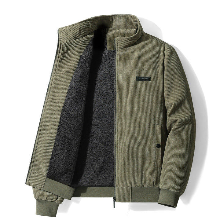 Elegante Herren Fleece-Cordjacke, modisch und vielseitig. Perfekte Freizeitjacke für den Herbst.