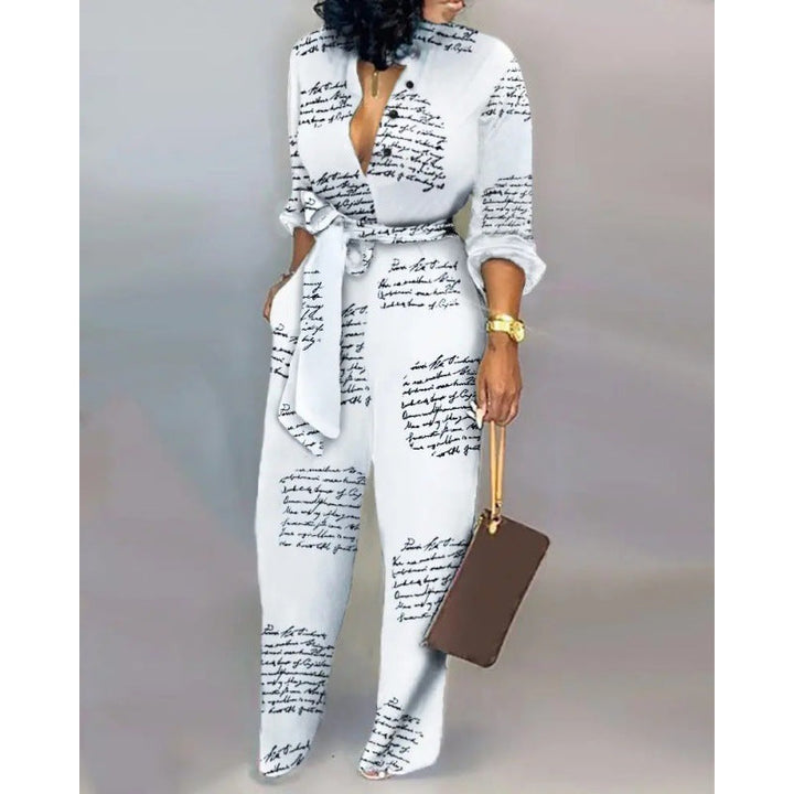 Modischer Damen Overall, bequem & elegant. Vielseitiger Langarm Einteiler im Patchwork-Look.