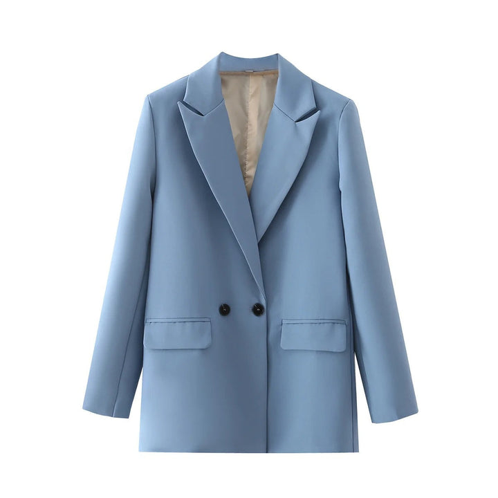 Eleganter Damenblazer, Oversize-Passform, doppelreihig, ideal für Büro, Freizeit und stilvollen Alltag.