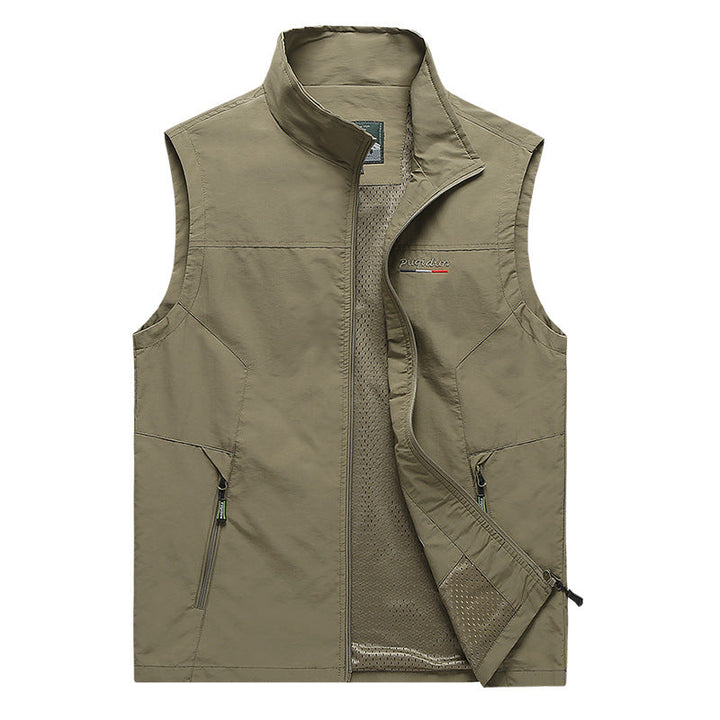 Herren Kapuzenweste leicht & atmungsaktiv für Frühling & Herbst; ideale Übergangsjacke für Freizeit & Sport.