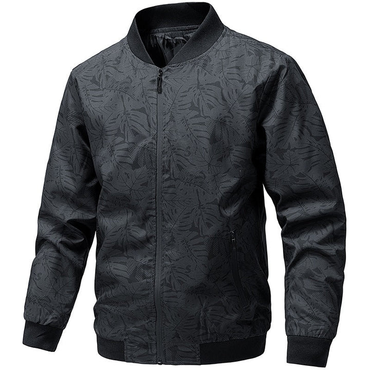 Atmungsaktive Herrenjacke mit einzigartigem floralem Muster & Rippbündchen, perfekt für coole Looks.