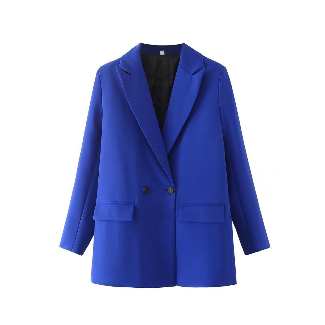 Moderner Doppelreiher Blazer für Damen im Oversize-Look, perfekt für Frühling & Herbstmode, Business.