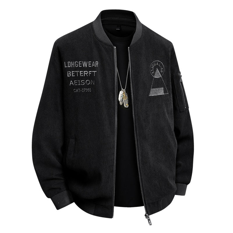 Vielseitige Übergangsjacke für Herren. Beige Bomberjacke, stilvoll und komfortabel.