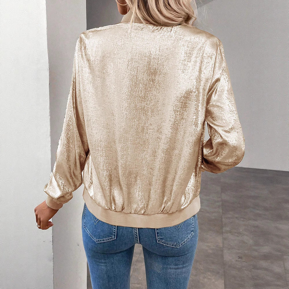 Leopardenmuster Damenjacke, Oversize-Freizeitjacke. Trendige Übergangsjacke für stilbewusste Frauen.