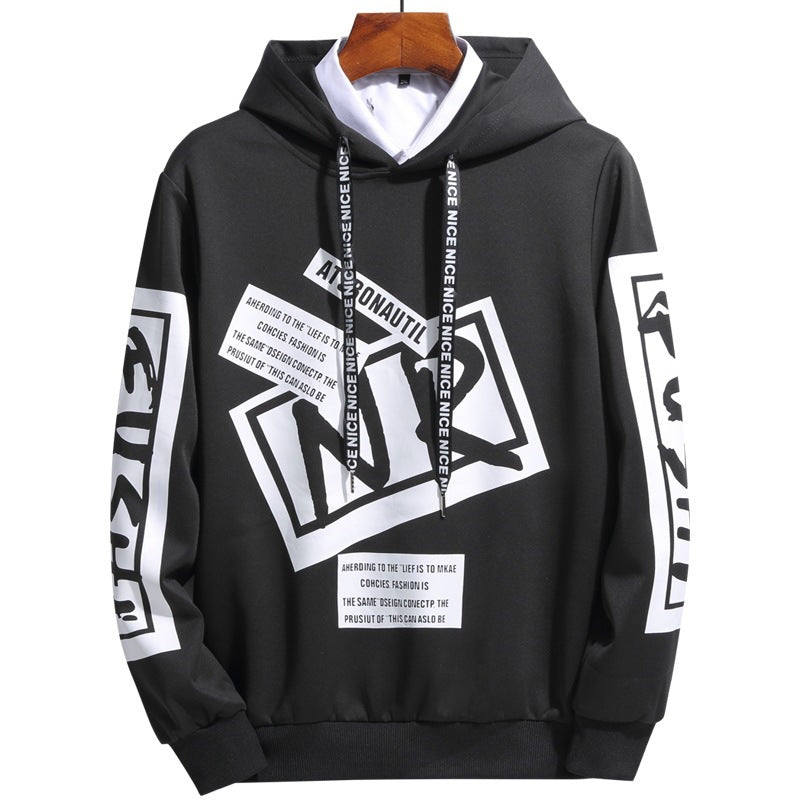 Bequemer Herren Freizeit-Hoodie mit coolem, modernem Aufdruck; stylisches Sweatshirt für entspannte Tage.
