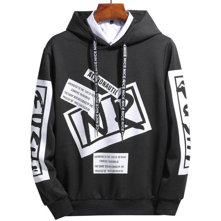 Bequemer Herren Freizeit-Hoodie mit coolem, modernem Aufdruck; stylisches Sweatshirt für entspannte Tage.