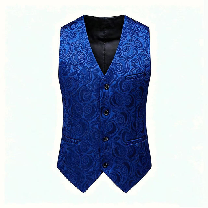 Graue Herren Jacquardweste mit klassischem Strukturmuster, schick für Business-Meetings und Partys.