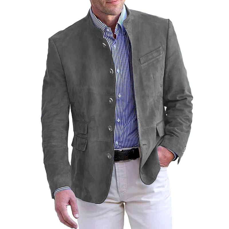 Elegante Khaki Herrenjacke für stilvolle Auftritte. Vielseitige Freizeit- & Business Casual Übergangsjacke für Männer.