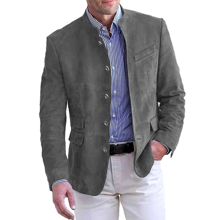 Elegante Khaki Herrenjacke für stilvolle Auftritte. Vielseitige Freizeit- & Business Casual Übergangsjacke für Männer.