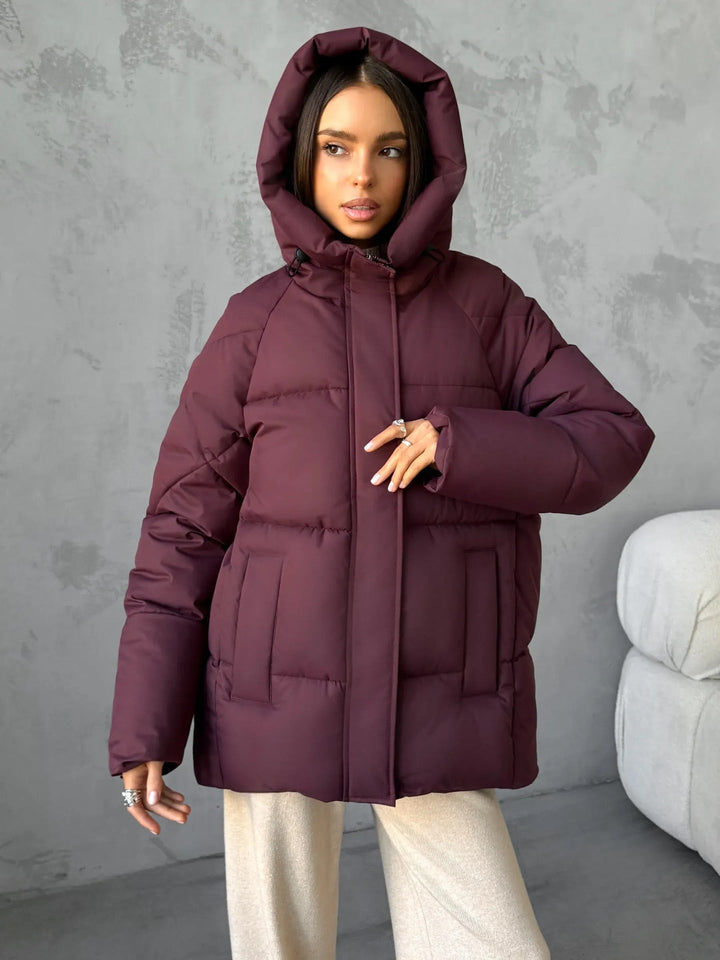 Oversized Damen Winterjacke mit praktischen Taschen, warm & funktional für unterwegs.