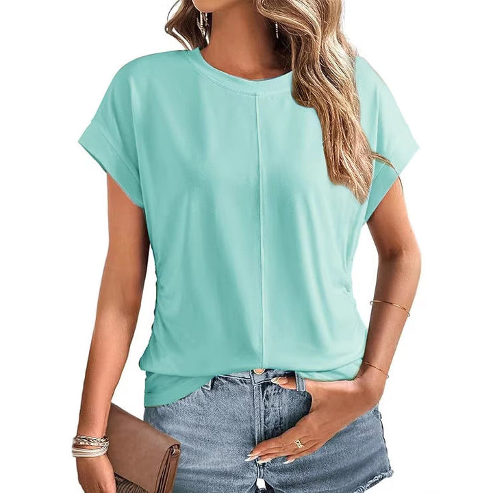 Stylisches Oversize Damen Shirt mit Umschlagärmeln & feiner Ziernaht, perfekt für moderne Casual Mode.