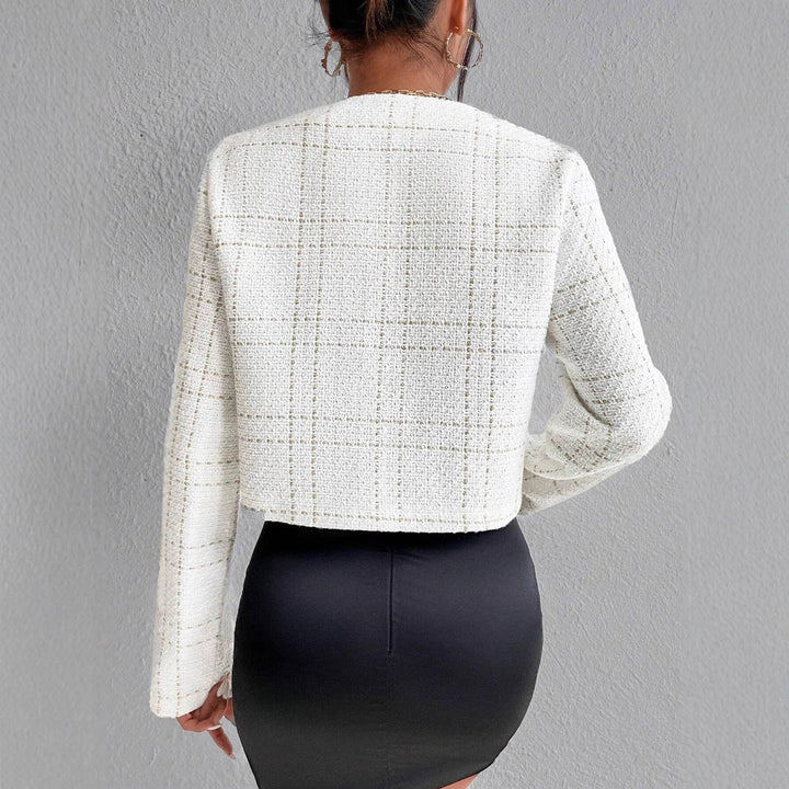 Klassisch-moderne Damen Business Übergangsjacke. Elegant und stilvoll, perfekt für professionelle Outfits.