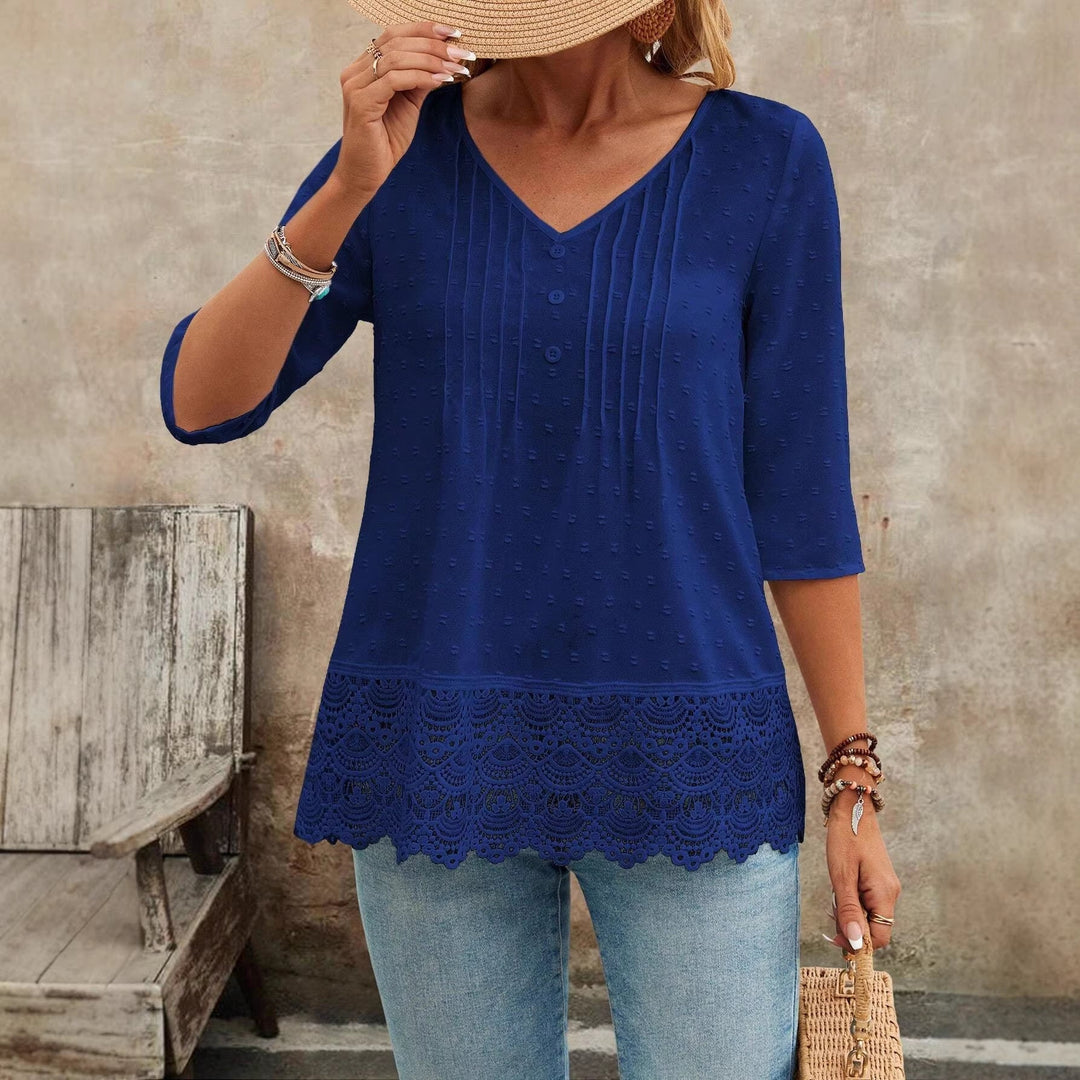 Leichte Sommer Tunika Bluse für Damen, locker geschnitten, perfekt für legere Freizeit-Outfits.