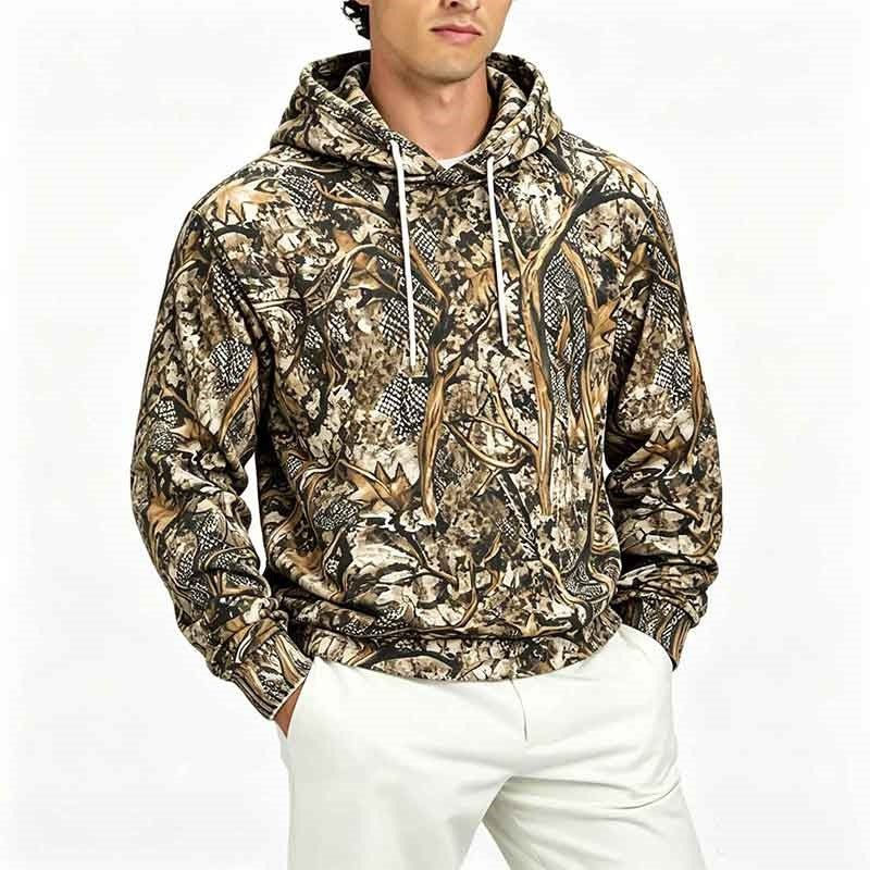 Bequemer Herren Hoodie, gemustert. Ideal für Streetwear & Casual. Modischer Pullover für Männer.