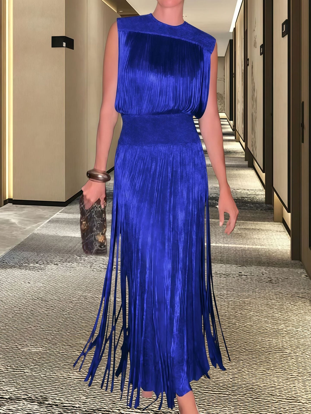 Dynamisches schwingendes Abendkleid. Zeigt Anmut und Eleganz bei Bewegung, ideal für Tanzabende.