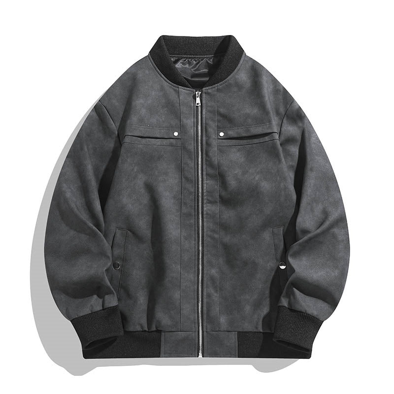 Robuste Herren Bomberjacke mit Vintage-Charme; ideal für Herbst und Frühling als trendige Freizeitjacke.