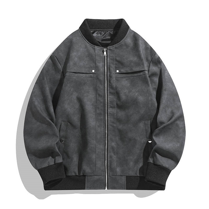 Robuste Herren Bomberjacke mit Vintage-Charme; ideal für Herbst und Frühling als trendige Freizeitjacke.