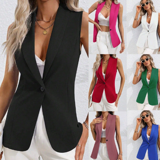 Damen Taillierte Blazerweste, ärmellos, elegant für Business & Freizeit. Perfekt für Büro & Smart Casual Outfits.