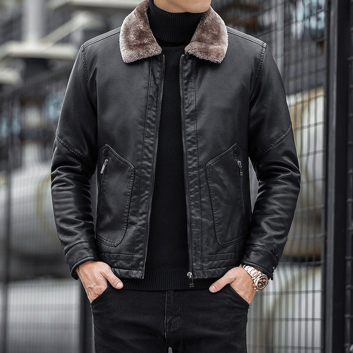 Eleganter Herren Blouson mit Teddykragen für Büro oder Freizeit. Komfortable Herbst- & Wintermode für Männer.
