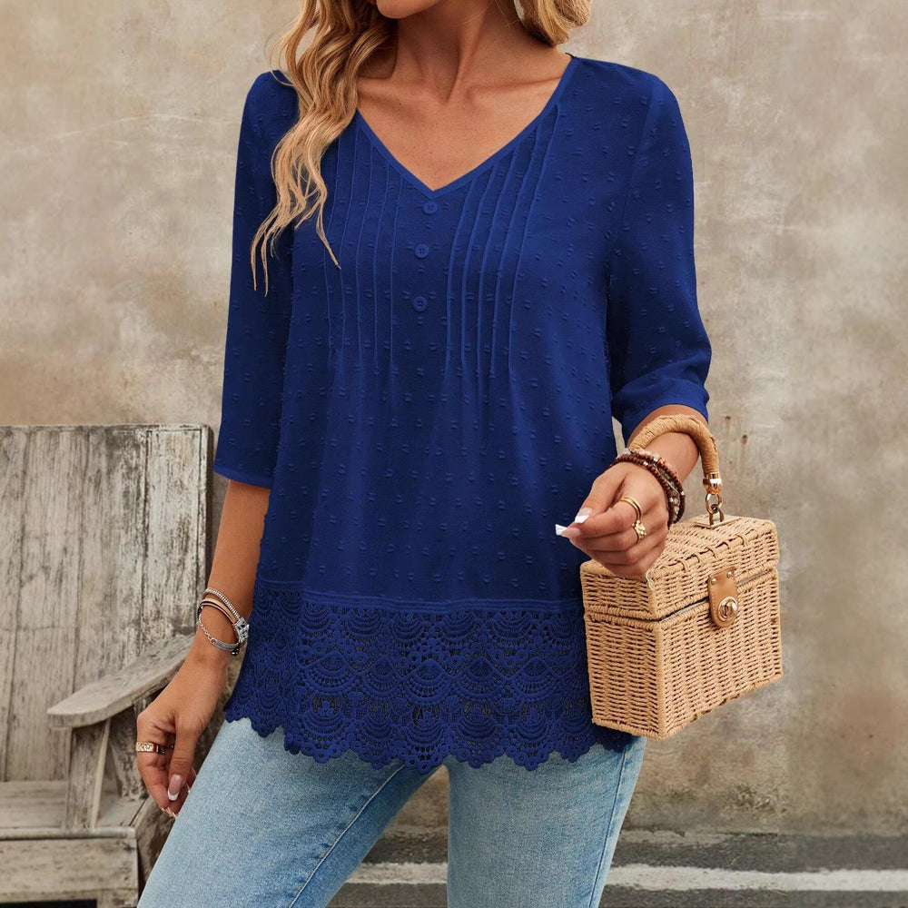Vielseitige Damen Tunika Bluse, ideal für Büro und Freizeit, mit schmeichelhaftem V-Ausschnitt.