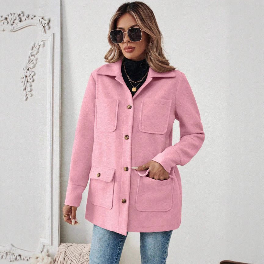 Leichte Damen Freizeitjacke im Utility-Stil mit praktischen Taschen, ideal für Frühling/Herbst.