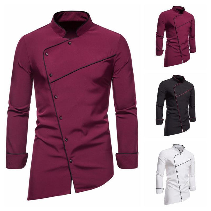 Herren Kochjacke, professionelle Berufsbekleidung mit stilvollen Kontrasten für Gastronomie und Küche.
