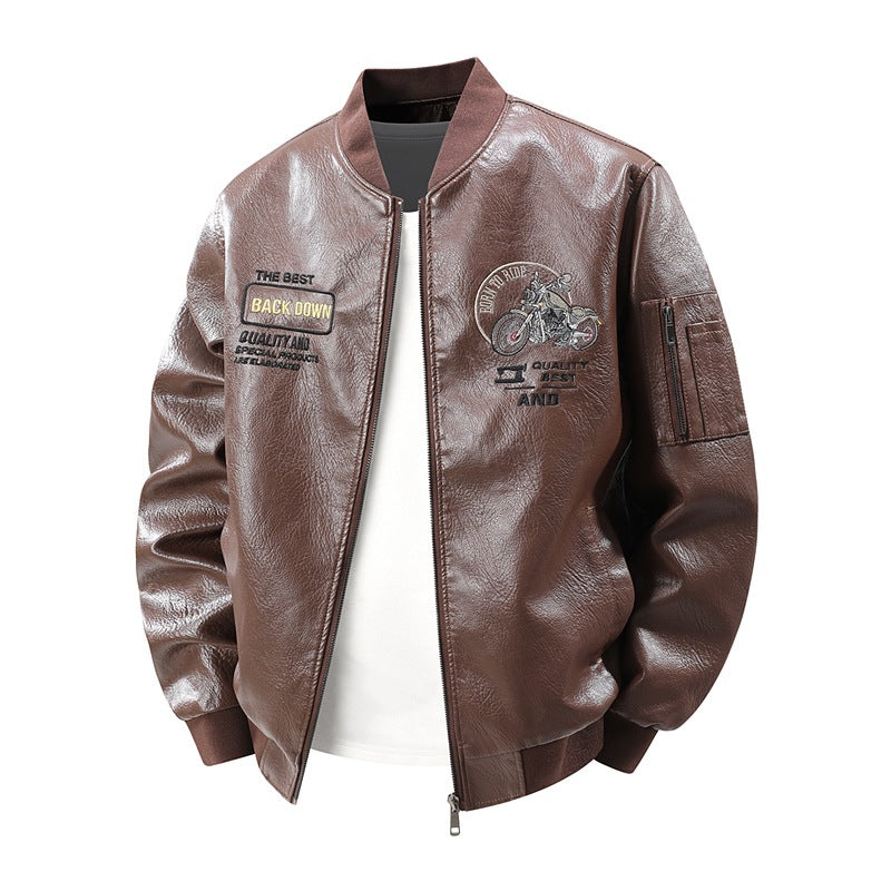Herren Bomberjacke mit eleganten Stickereien, eine stilvolle Ergänzung für Casual- und Outdoor-Mode.