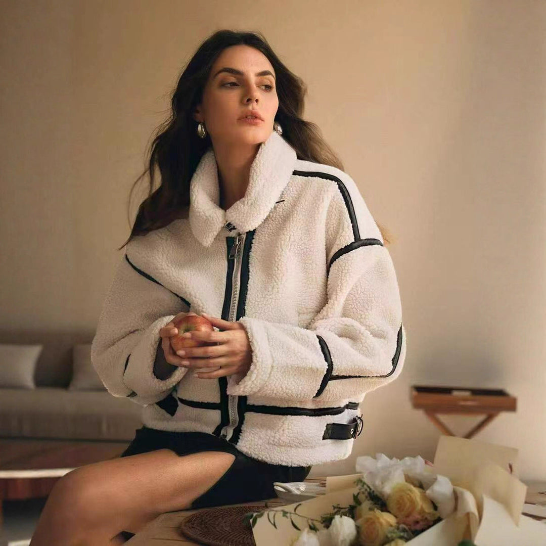 Warme Damen Herbst-Winterjacke, kuschelig weich, ideal für täglichen Komfort und Mode.